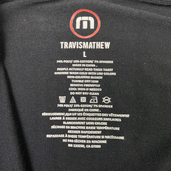 Travis Mathew 1/4 Zip Pullover Men's Large Black Lightweight Stretch Base Layer - Picture 6 of 11